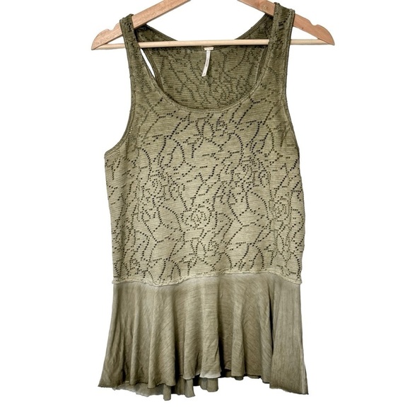 Free People Tops - Free People Ombré boho tank blouse Women's Flowy Top small green